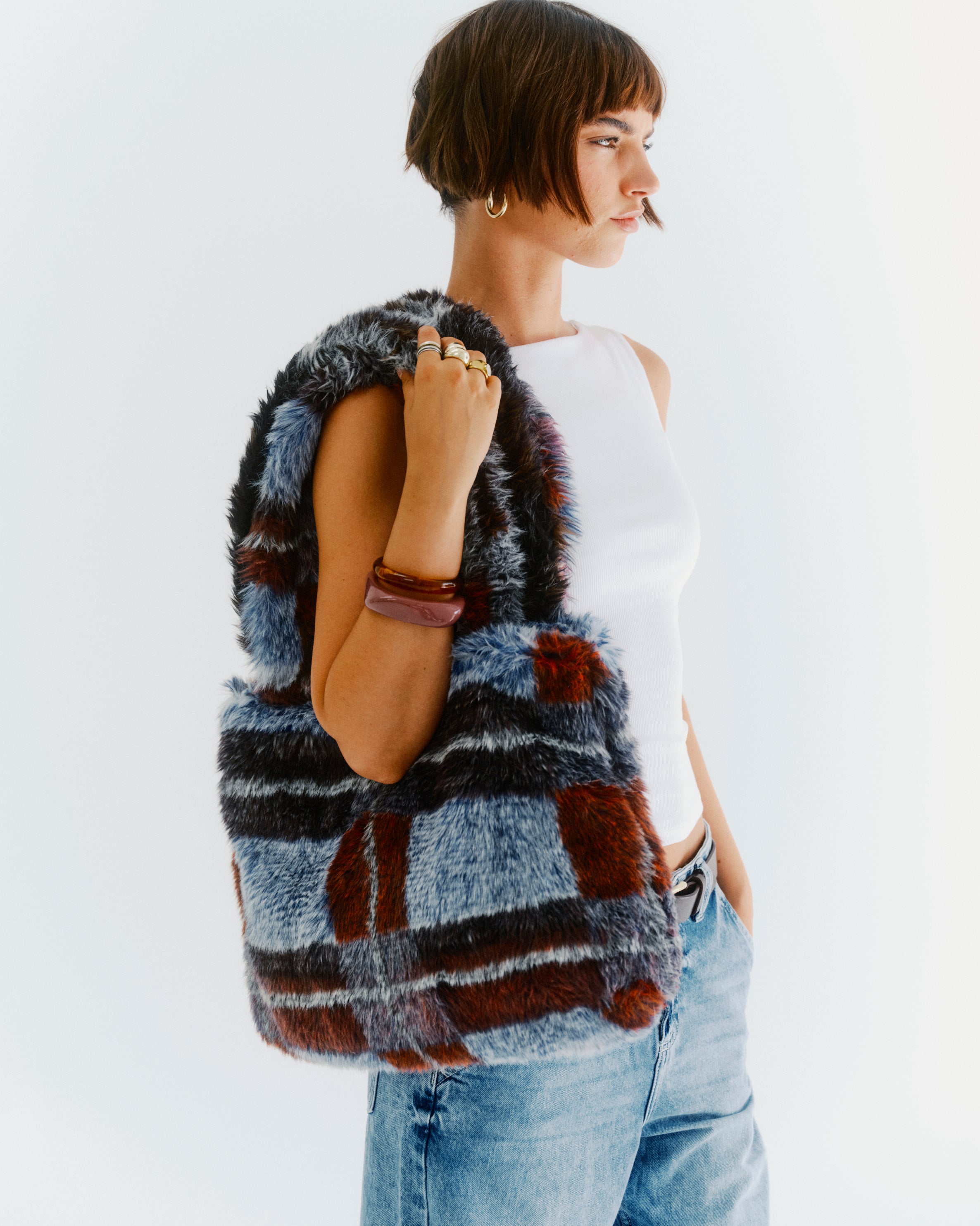 extra large faux fur bag