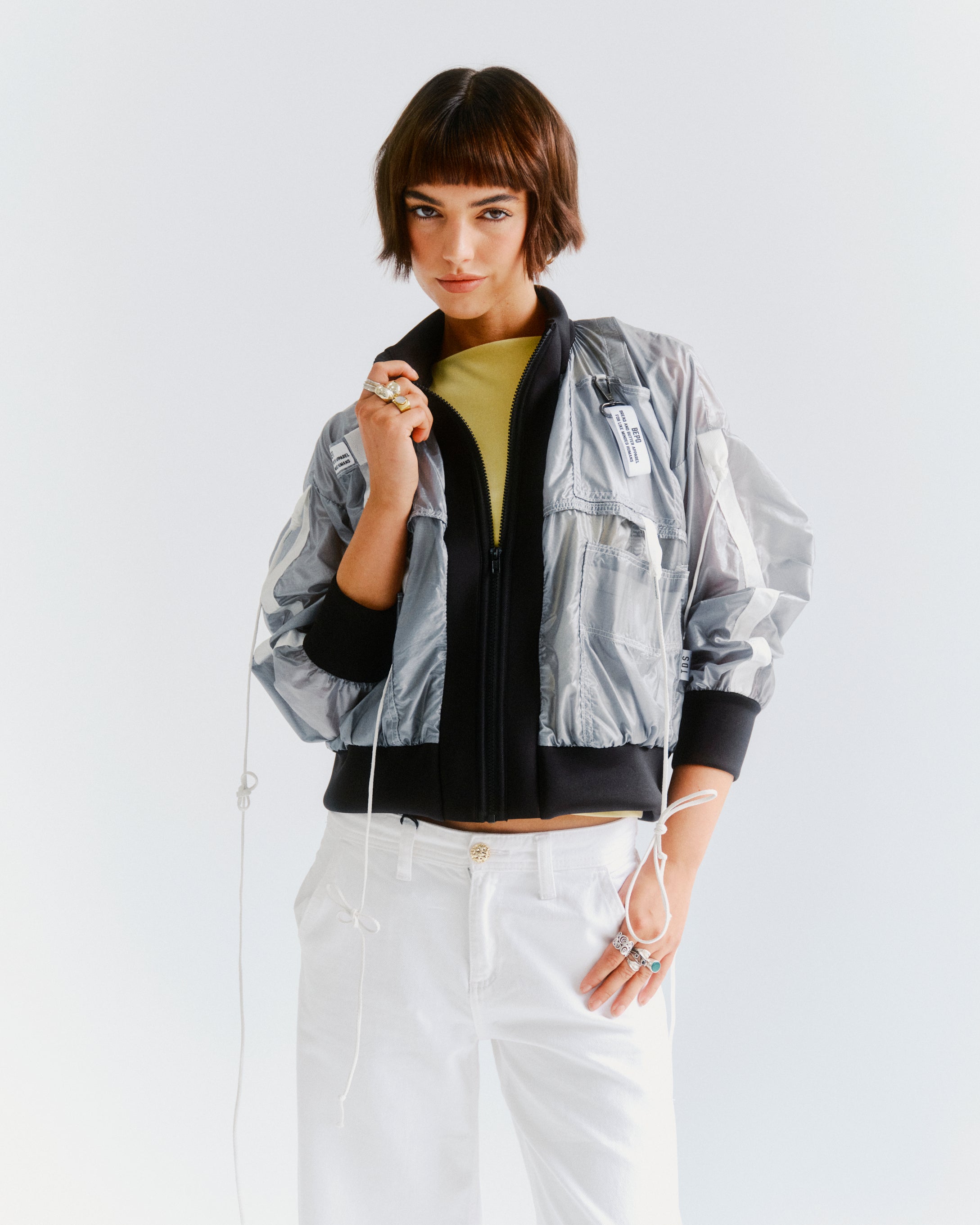 silver parachute bomber