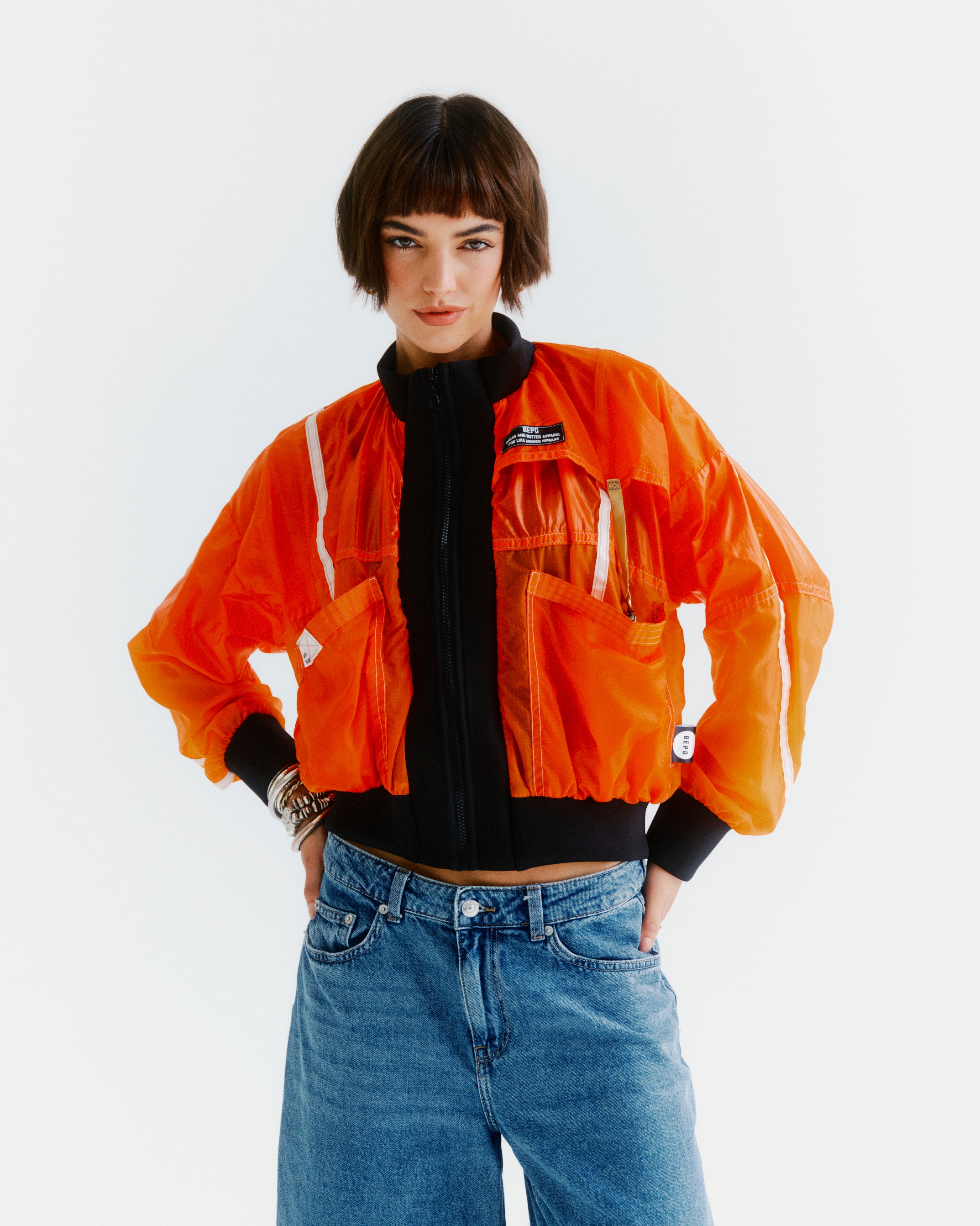 Orange parachute bomber