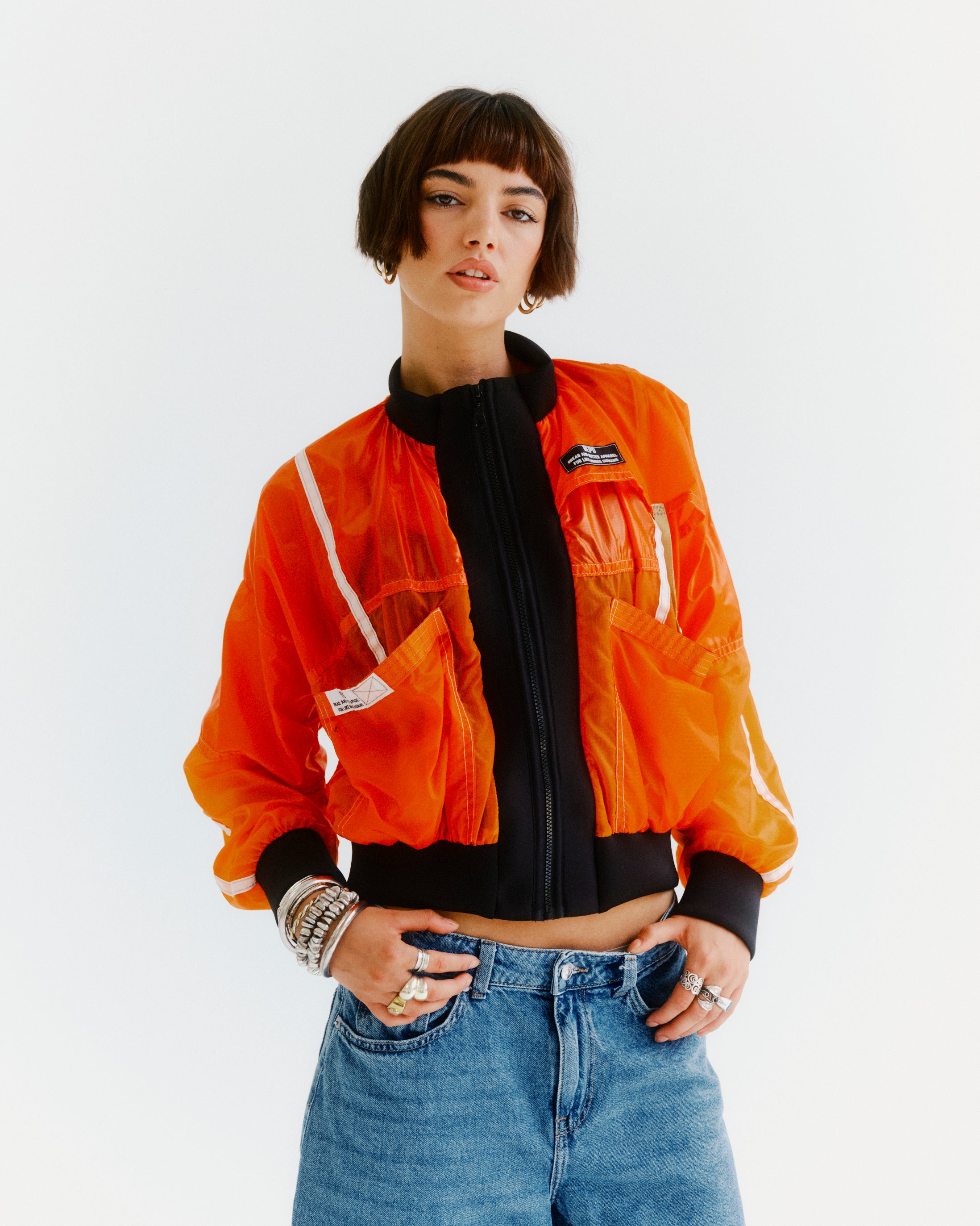 Orange parachute bomber