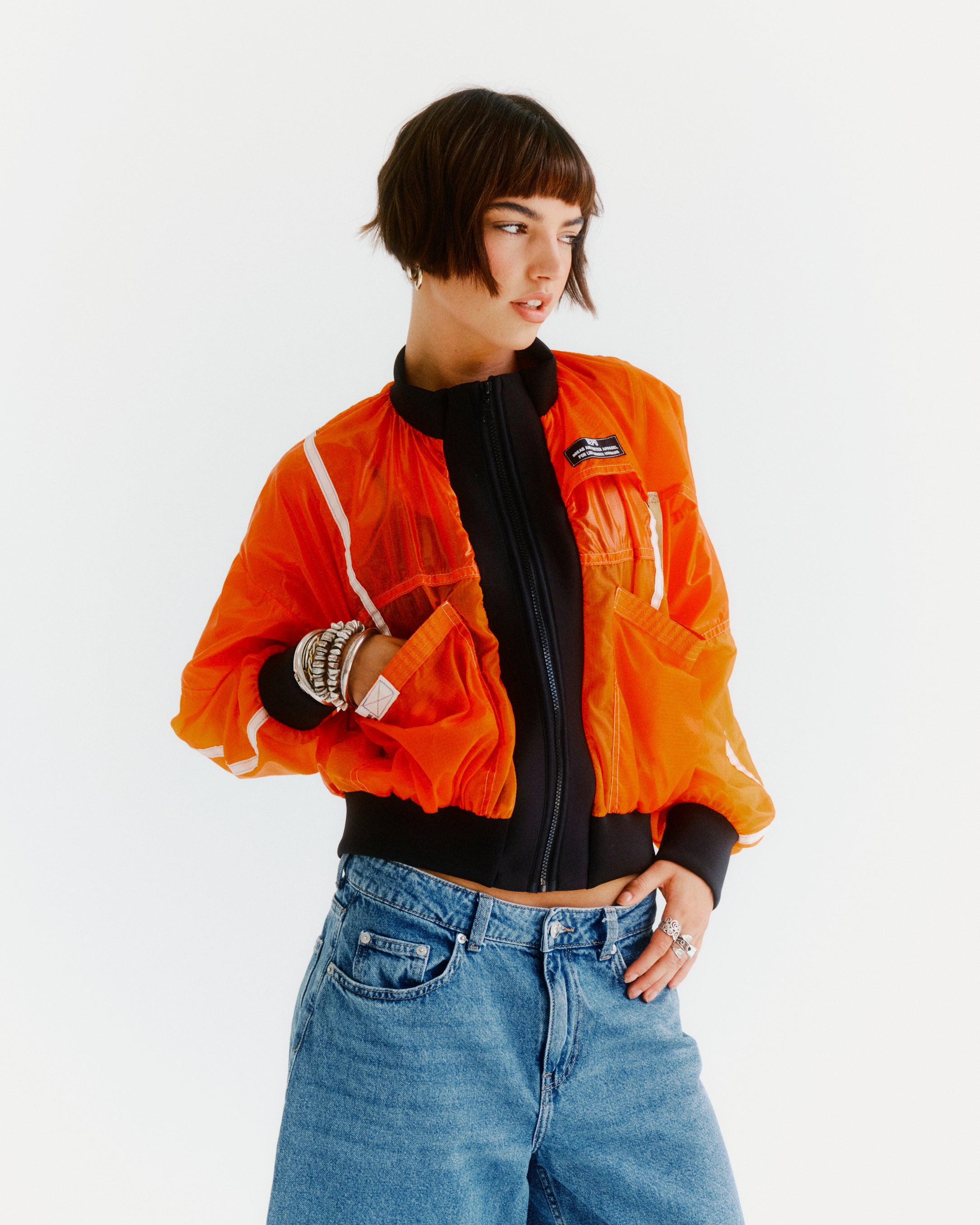 Orange parachute bomber