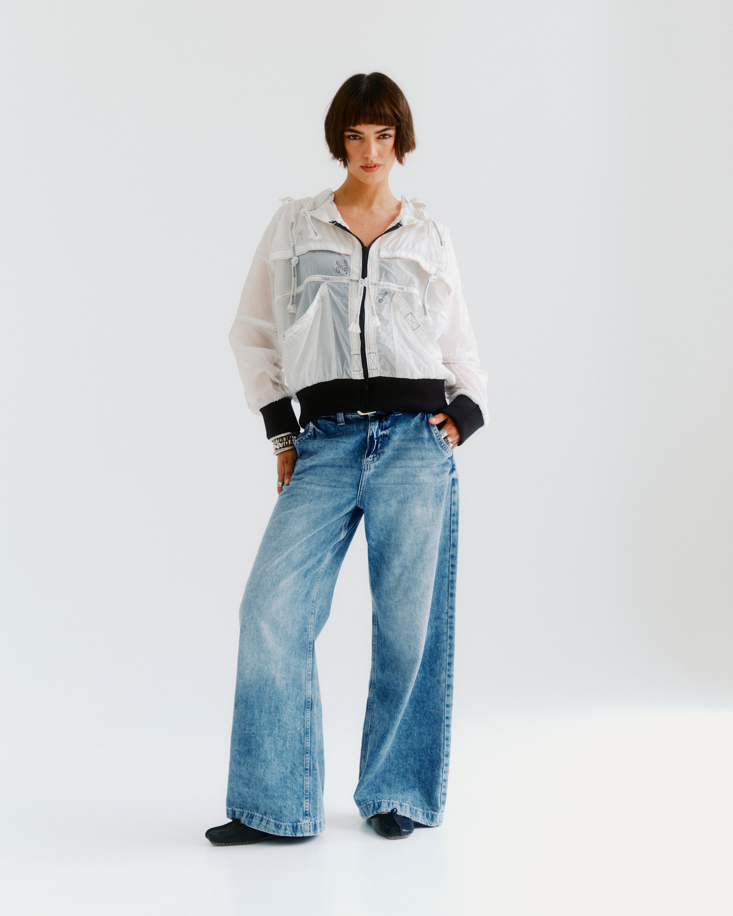 White parachute jacket