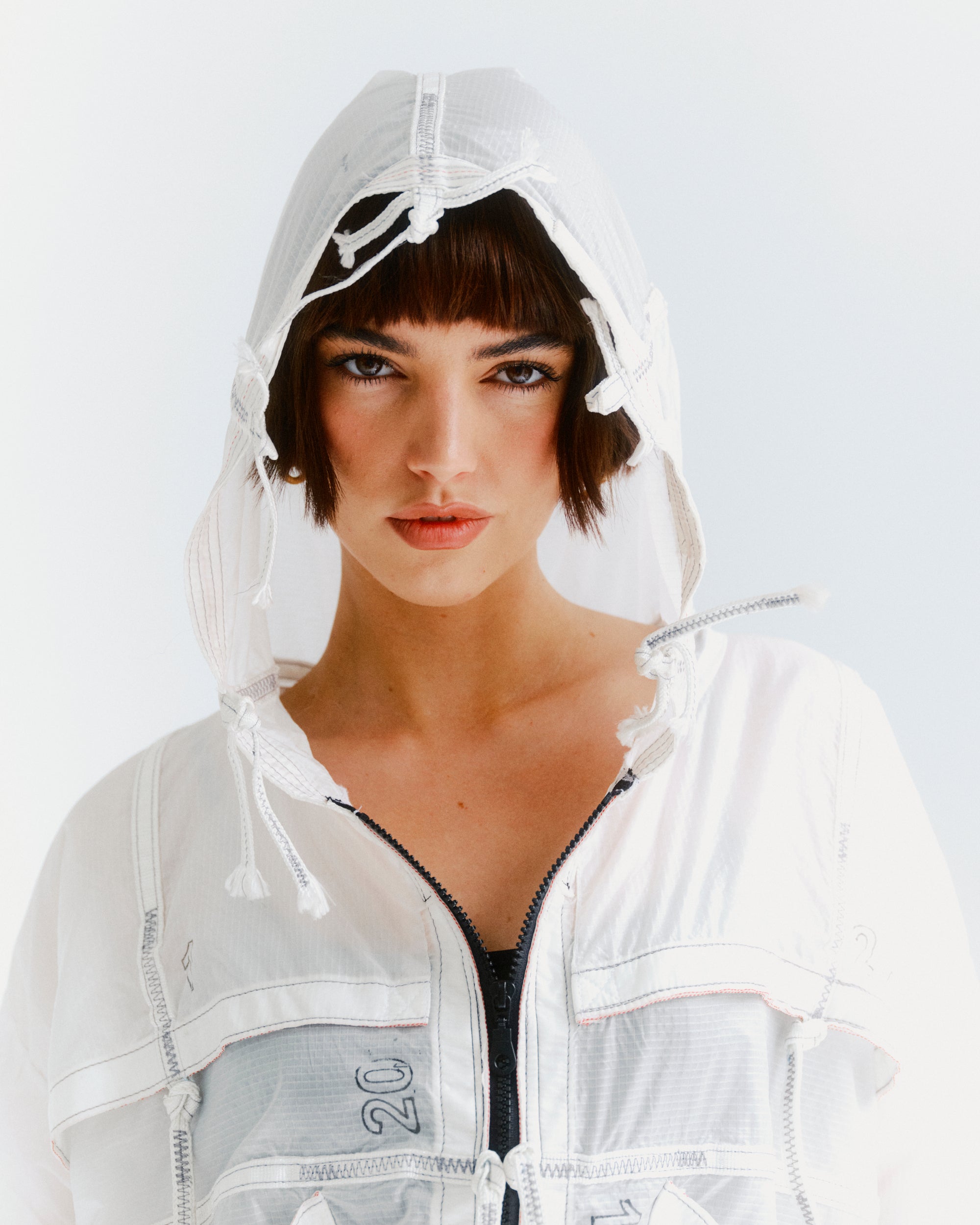 White parachute jacket