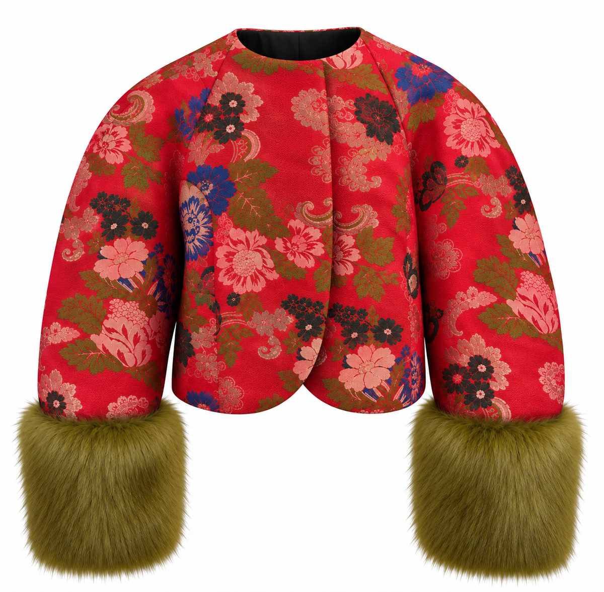 CORAL FLORAL BROCADE