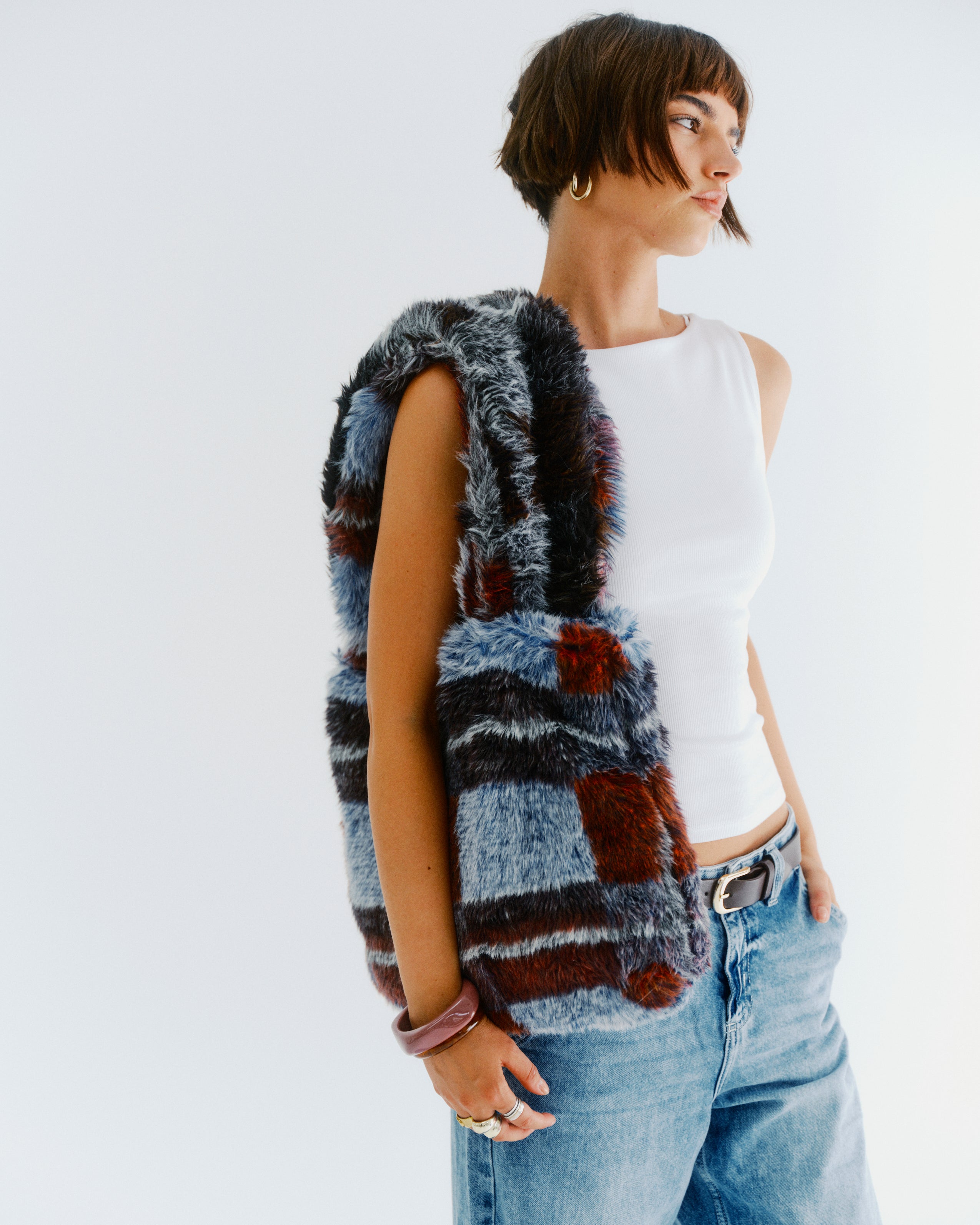 extra large faux fur bag
