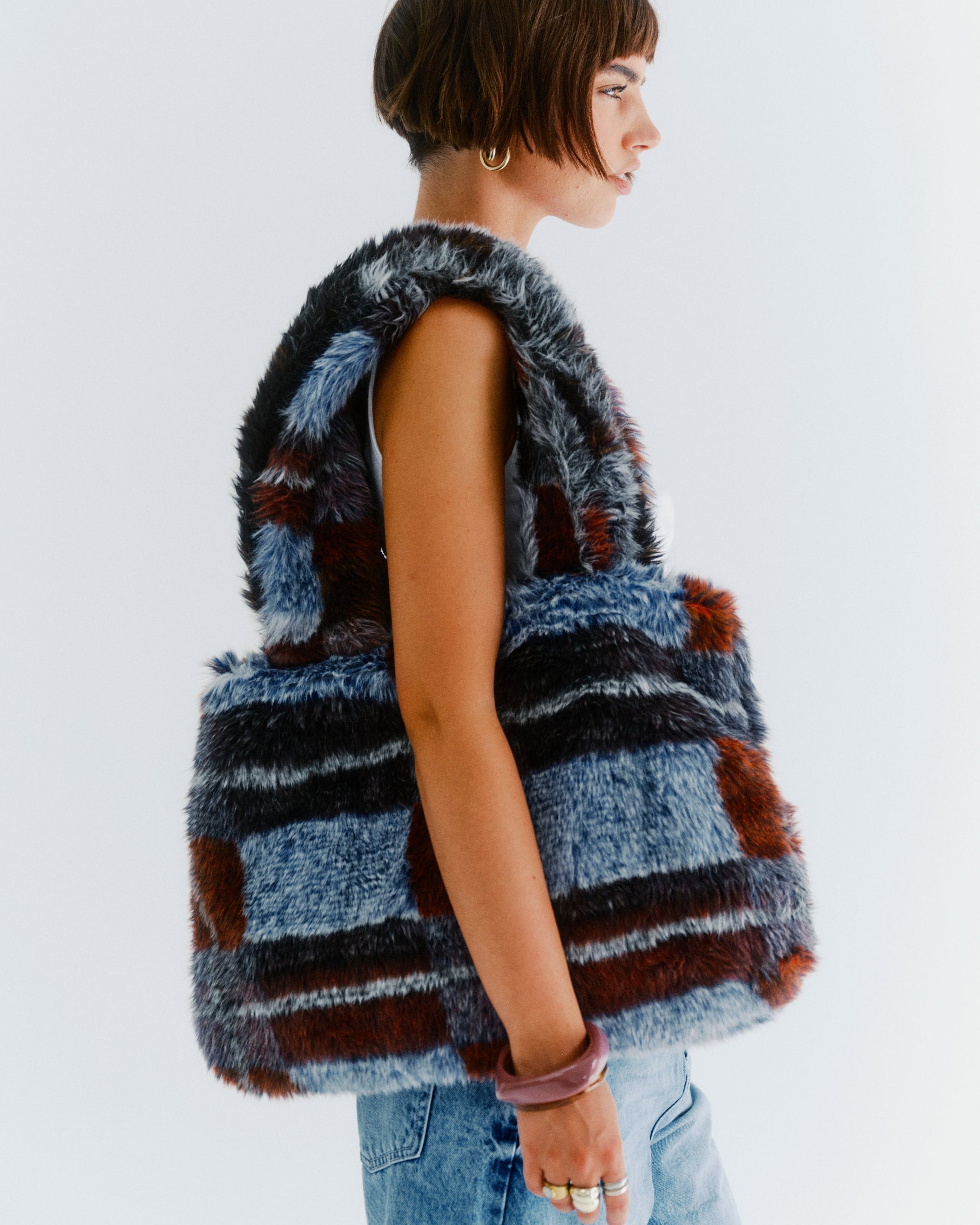 extra large faux fur bag