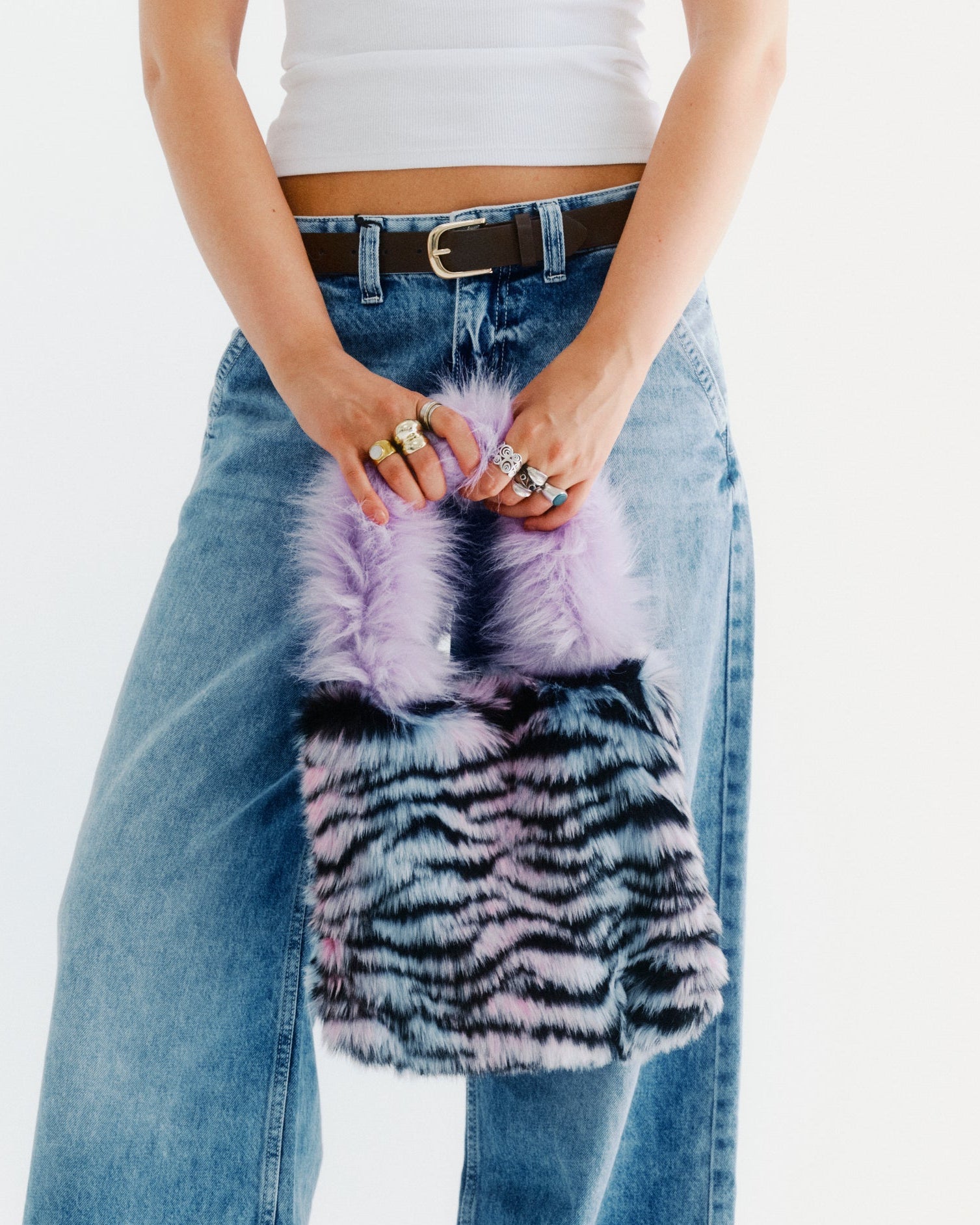 Zabra Faux Fur Tote