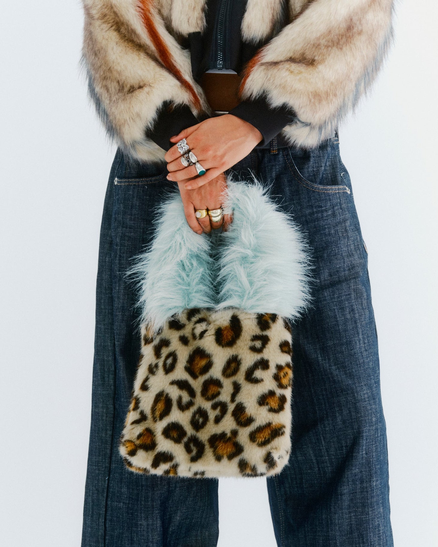 Mint Green Faux Fur Tote