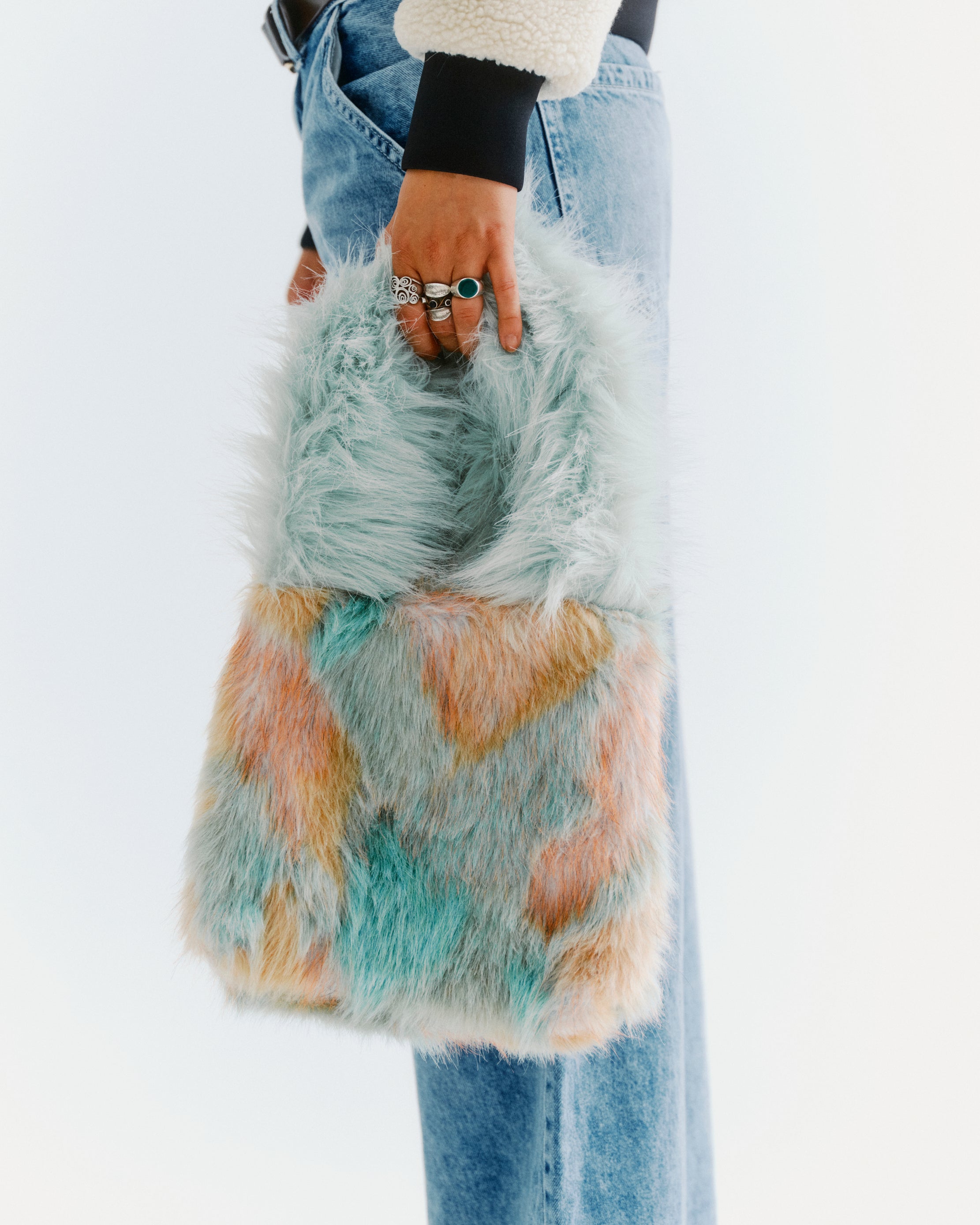 COLOURFUL FAUX FUR BAG