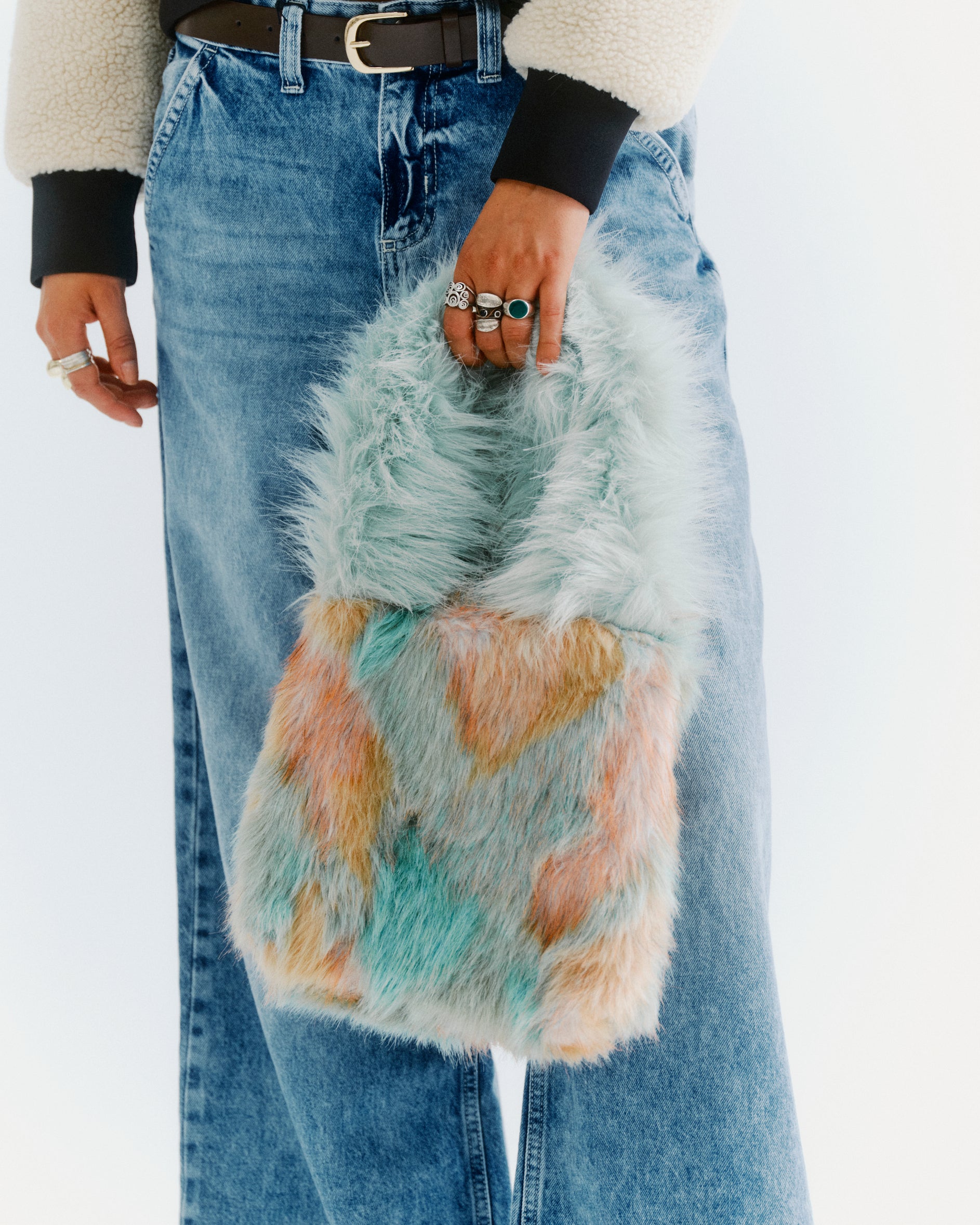 COLOURFUL FAUX FUR BAG
