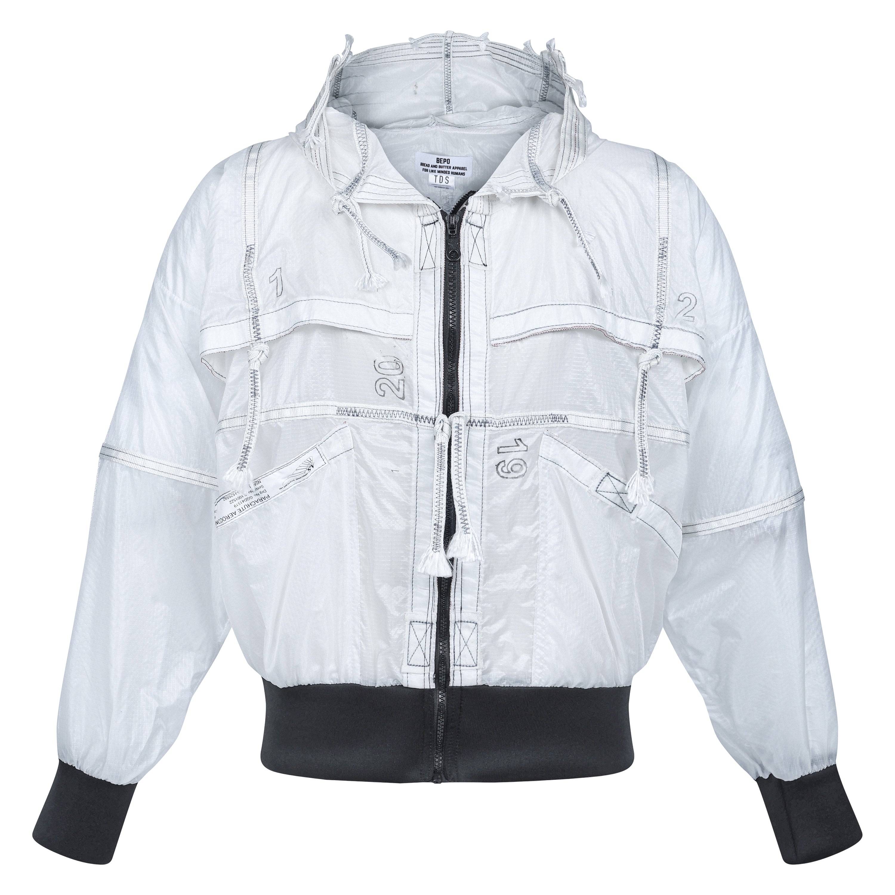 White parachute jacket